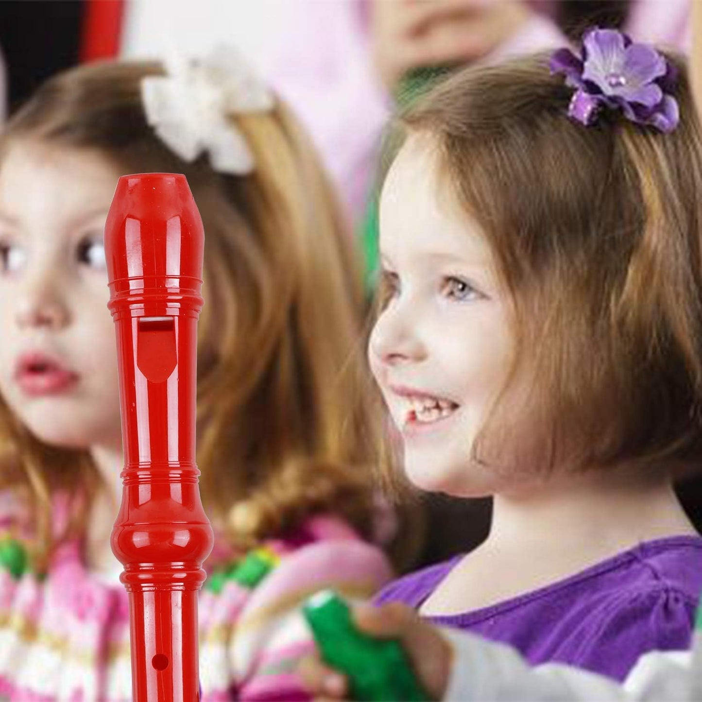 Soprano Recorder Descant Flauta Recorder 8 Hole ABS Clarinet German Style Treble flute C Key With Fingering Chart Instructions with Cleaning Rod Bag 3 Pack