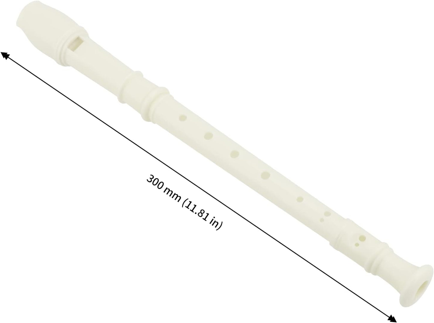 JAPCHET 24 Pack 12 Inch 8 Hole Soprano Recorders, German Style Descant Soprano Recorder, Plastic Descant Flute with Cleaning Rod & Storage Bag, for Graduation, Show, Gift White