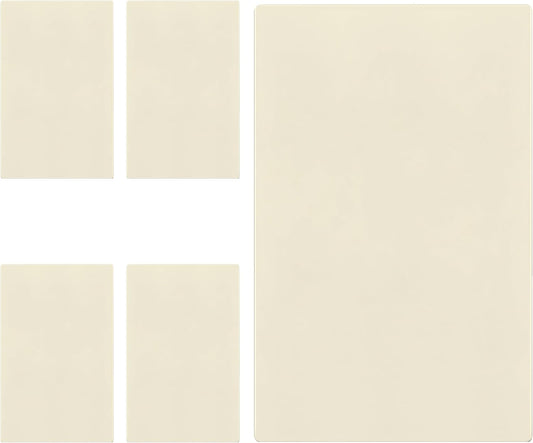 TG Mid-Size Screwless Blank Wall Plate, Child Safe Blank Device Outlet Cover, Medium Size 1-Gang 4.88" H x 3.11" L, Polycarbonate Thermoplastic, UL Listed, SP-MB1-LA5P, Light Almond (5 Pack)