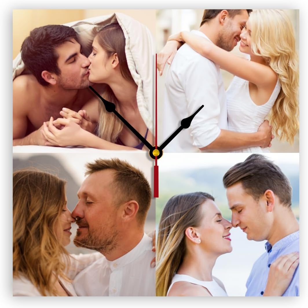 Generic Custom Wall Clock Personalized Wall Photo Customized Round Clock for Birthday Wedding Present Family Friends Gifts, 10inch-25cm