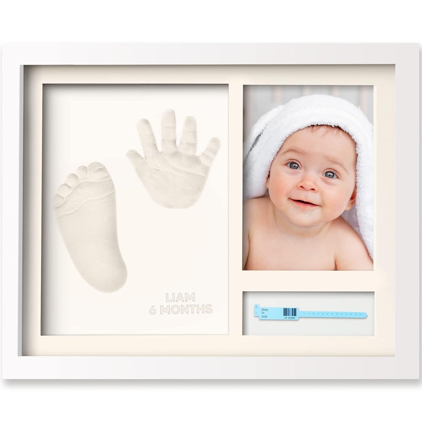 KeaBabies Baby Footprint Kit - Newborn Hand and Footprint Keepsake Frame, Nursery Picture Frame, Personalized New Mom Gifts & Baby Shower Gifts for Boys,Girls Nursery Decor(Alpine White)