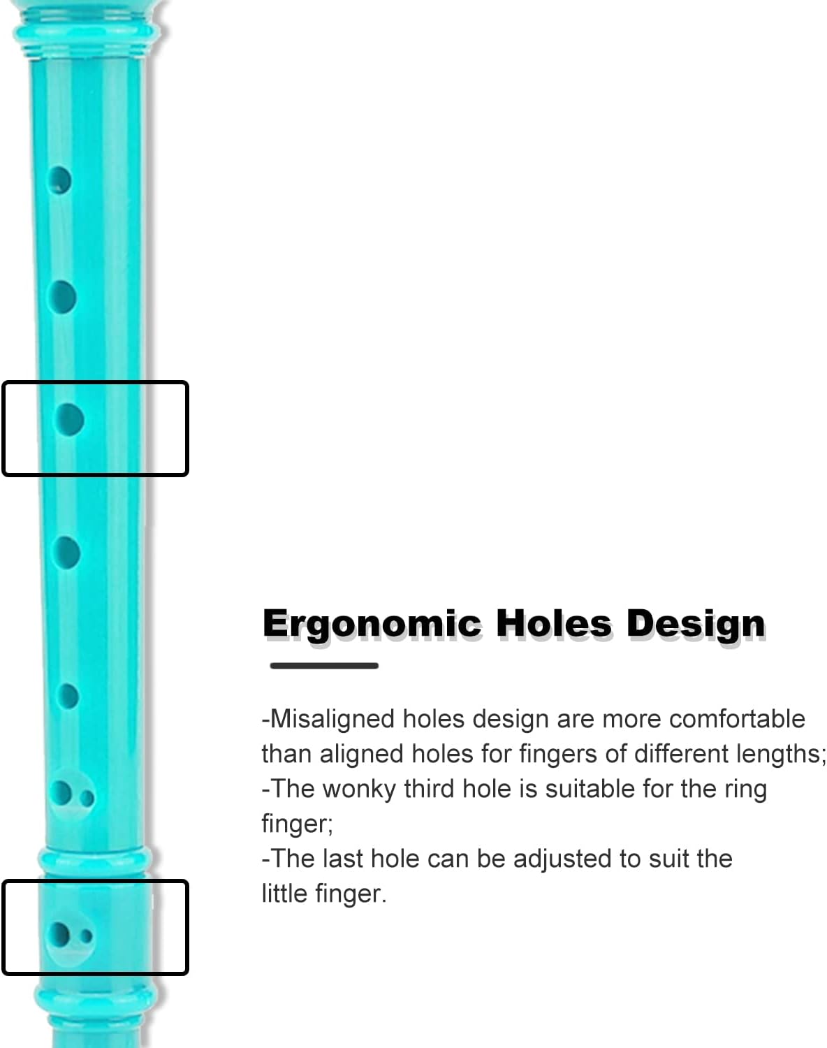 SJOYS ENGIEGEE 8-Hole Soprano Descant Recorder Kids Music Flute with Cleaning Rod & Case Bag For School Student Home Entertainment Green