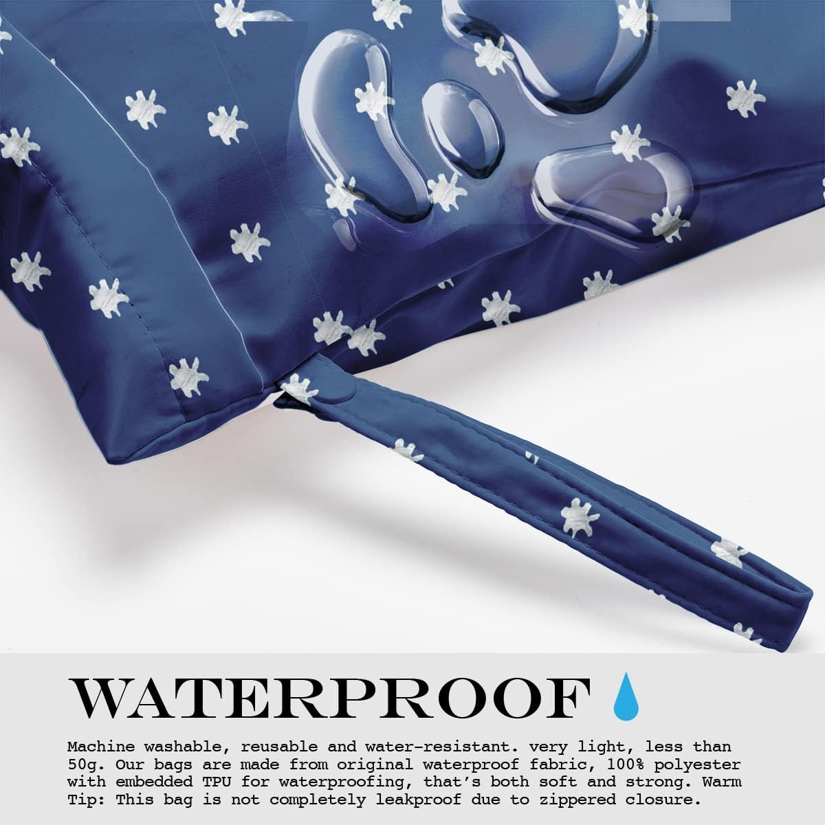 Wet Bag, Wet Dry Bag, Wet Bag for Swimsuit, Travel, Beach, Pool, Diapers, Dirty Yoga Gym Clothes, Makeup Bag, Waterproof Reusable Beach Bag Ocean Decor Starfish Sea Horse Anchor