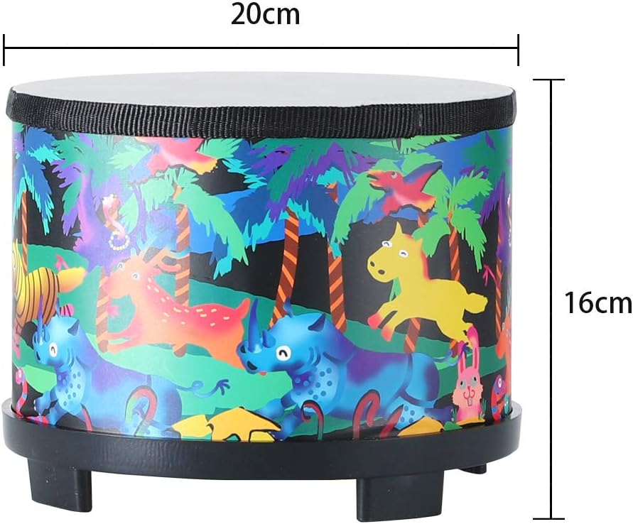 Floor Tom Drum for Kids 8 inch Percussion Instrument Music Drum with 2 Mallets for Baby Children Special Christmas Birthday Gift, Black