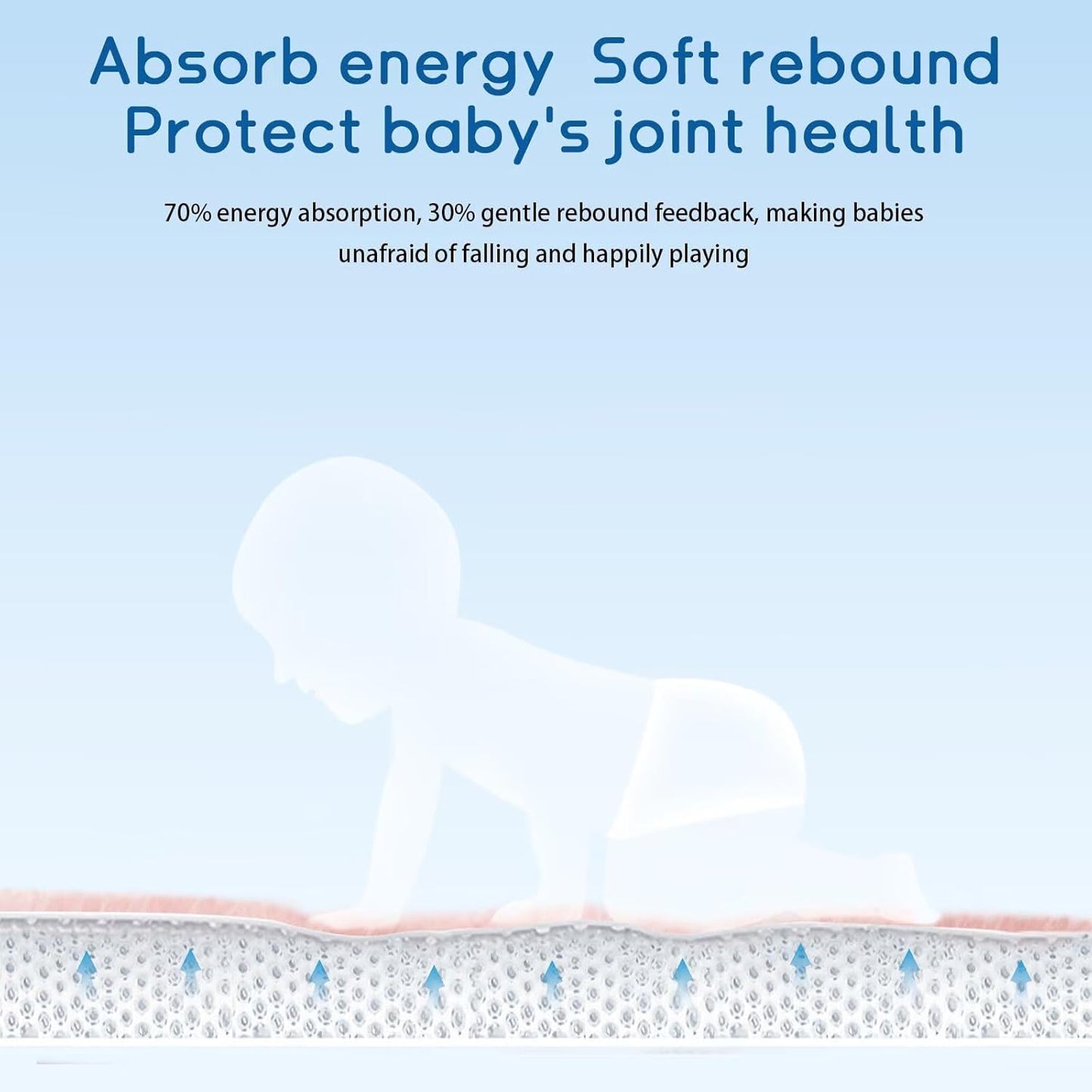 Baby Play Mat for Floor Tummy Time Nursery Muscle Area Playroom Rug Tatami Mat 6'7"x6'7" Memory Foam 1.3" Thick Crawling for Babies,Toddlers, Infants, Kids(Light Gray)