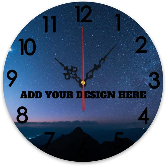 Generic Custom Wall Clock Personalized Picture Hanging Time Clocks Silent Non Ticking Round Decoration for Kitchen Wedding Friend Family Lover, 12x12Inch