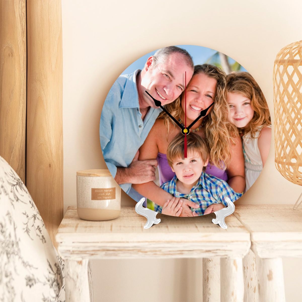 Generic Custom Clocks for Walls Personalized Picture Hanging Time Clocks Customize Gifts for Kitchen Bathroom Home Creative, 10inch-25cm