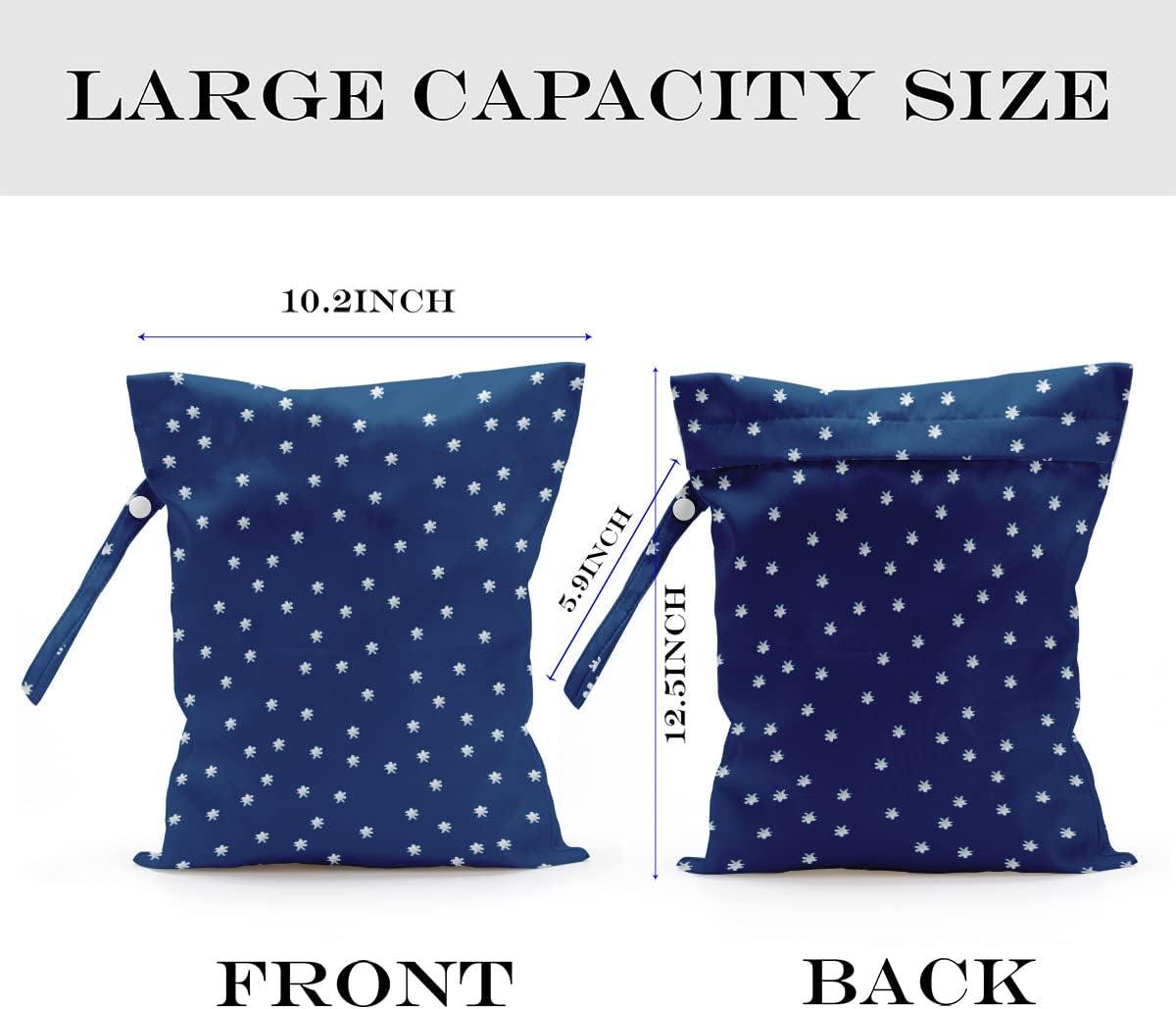 Wet Bag, Wet Dry Bag, Wet Bag for Swimsuit, Travel, Beach, Pool, Diapers, Dirty Yoga Gym Clothes, Makeup Bag, Waterproof Reusable Beach Bag Ocean Decor Starfish Sea Horse Anchor