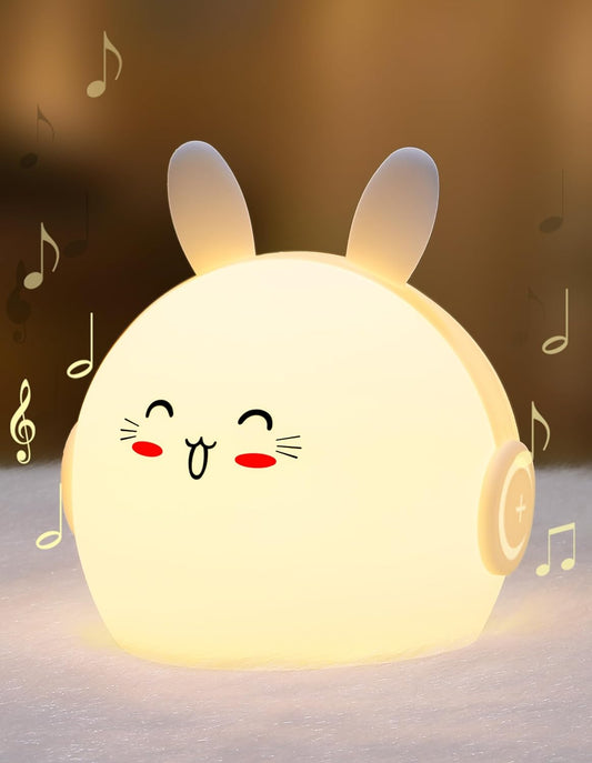 Night Light Kids, Cute Soft Glow Protect Eyes Night Light Bunny Lamp with 30mins Timer Rechargeable Nightlight for Kids Children Women Girls Toddler Bedroom Bedside Livingroom