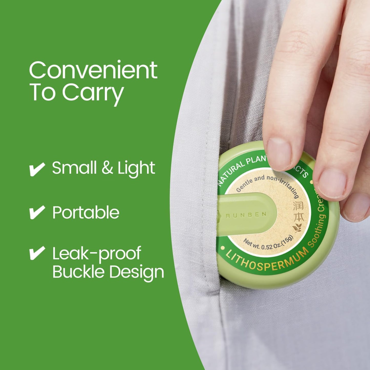 RUNBEN Anti Itch Cream for Bug Bite Itch Relief, Mosquito Bug Bite Cream, Plant-Based, Itch Soothing for Summer Outdoor, Plant-Based, Travel-Pocket Size, 0.52 oz