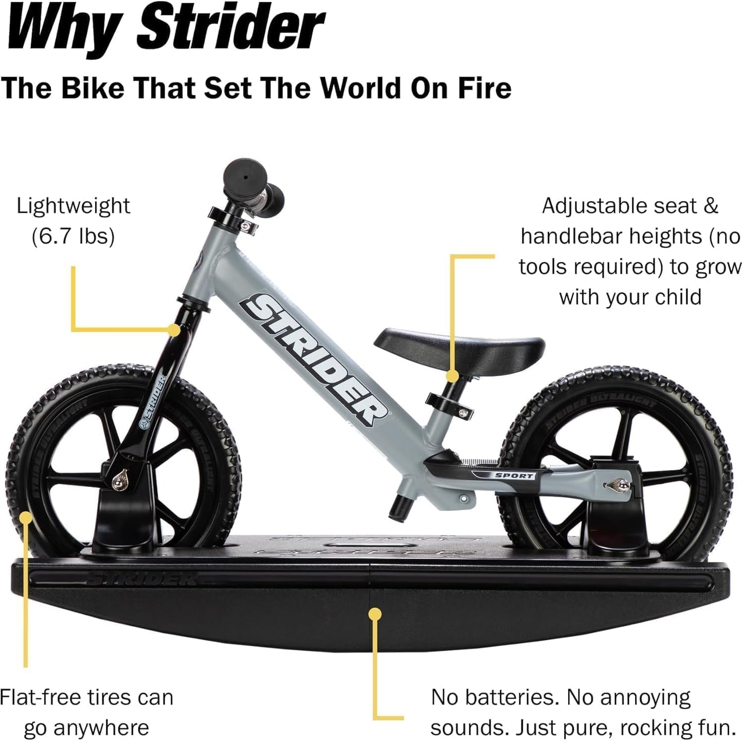 Strider 12” - Helps Teach Baby How to Ride a Balance Bicycle - for Kids 6 Months to 4 Years - Easy Assembly & Adjustments