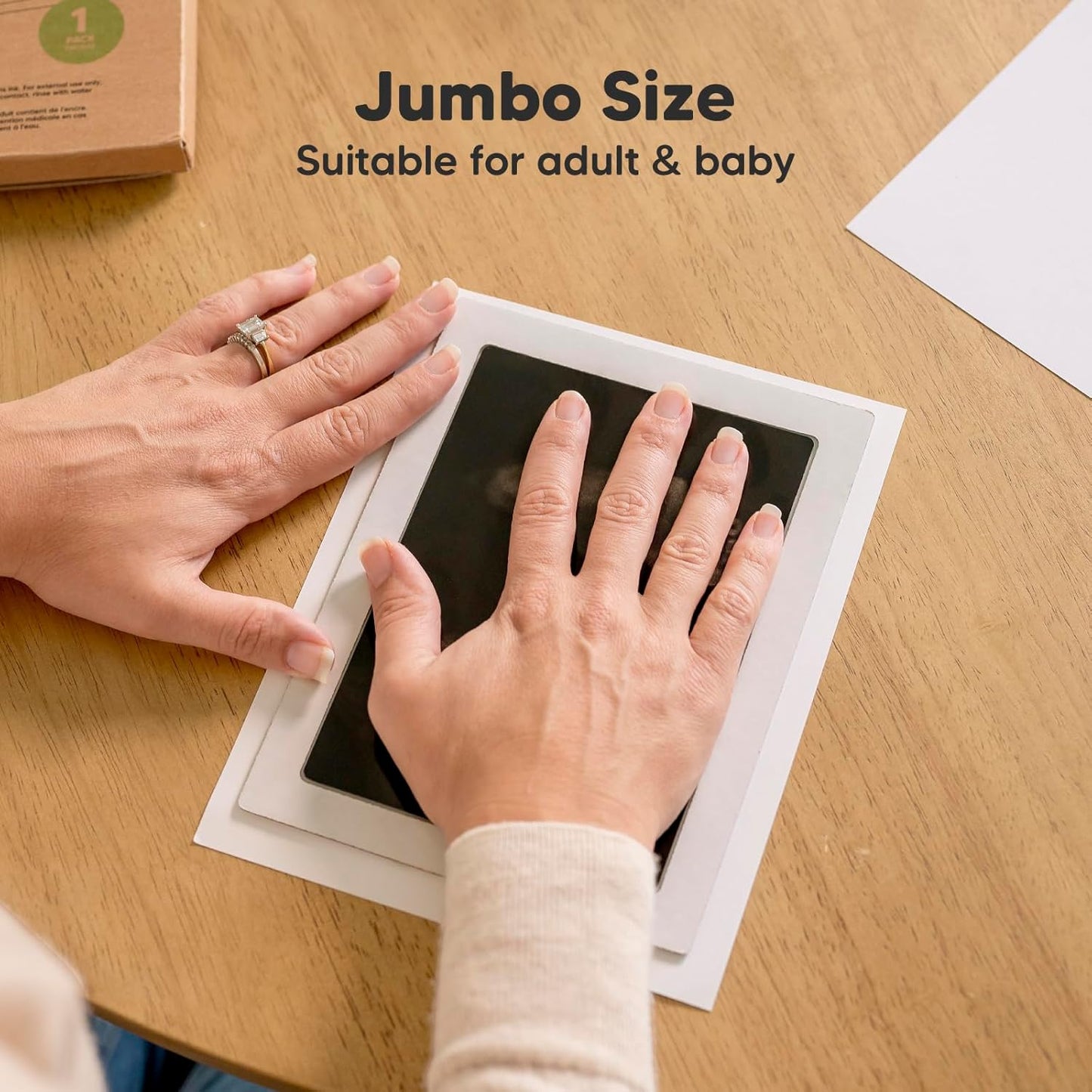 1-Pack Inkless Baby Hand and Footprint Kit - Mess Free Ink Pad for Newborn Keepsake, Dog Nose & Paw Print Kit, Clean Touch Ink Pad for Baby Hand & Footprints, Ideal New Mom Gifts (Jumbo)