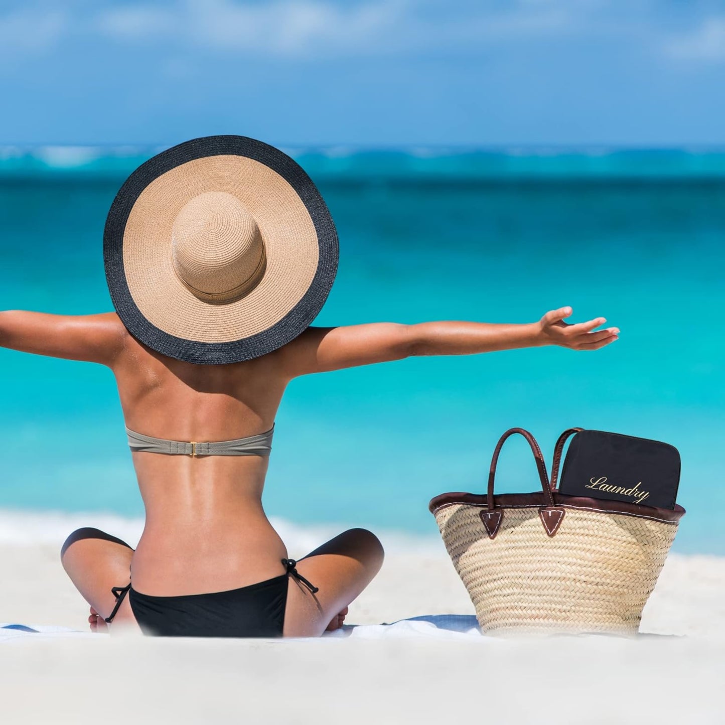 Travel Fanatics Black Travel Laundry Bag for Dirty Clothes - Compact, Durable & Spacious Travel Essential