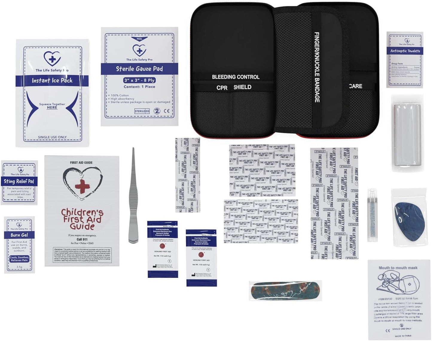 Small, First Aid and CPR Kit for children, toddler, and kids. Large Variety of Bandages to fit your childs injuries. Perfect travel first aid kit, Diaper Bag, Backpack, Car, and More. Quick and Effect