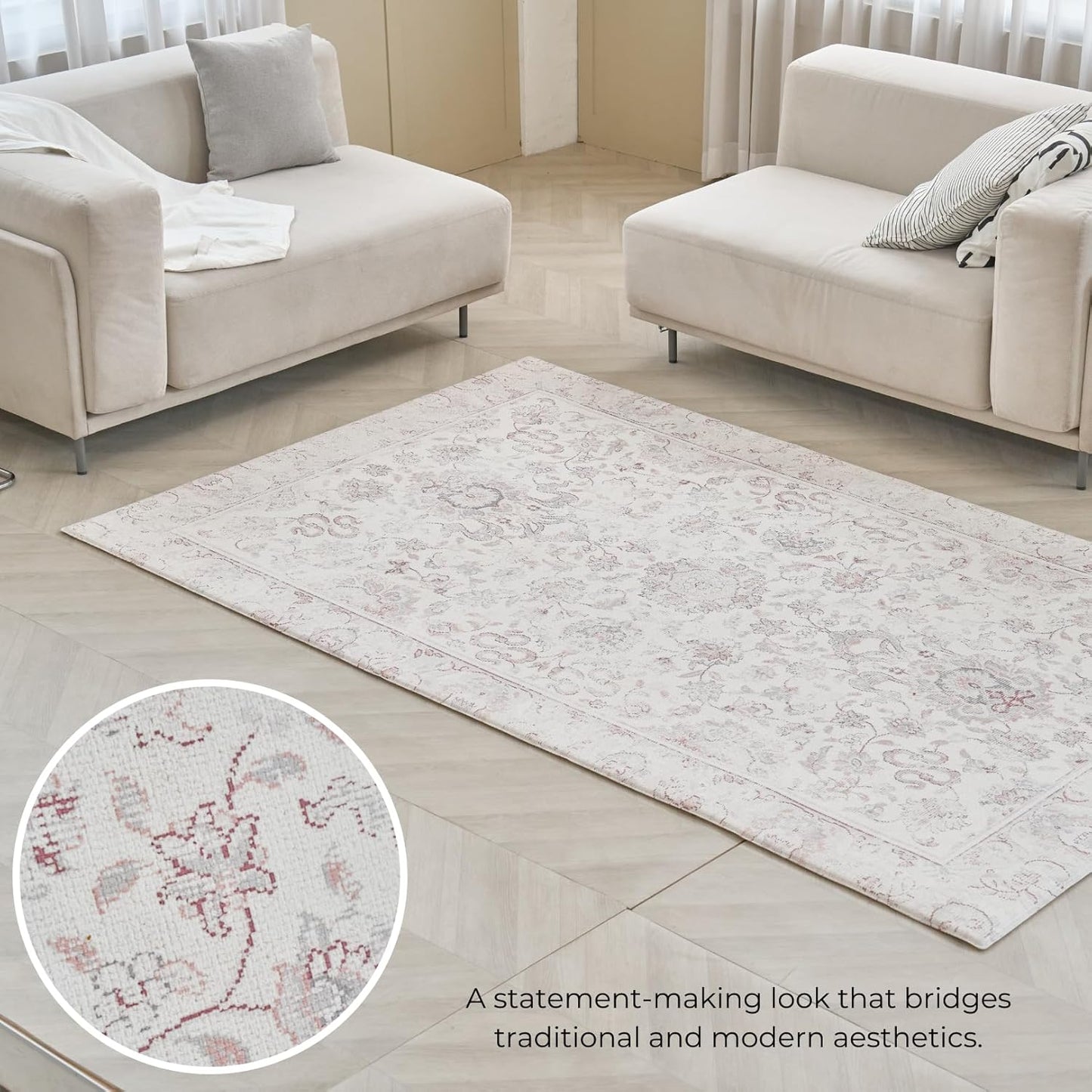 Baby Care Soft Rug (Prestige, Ikat - Tebriz) 98'' x 59'' Original One-Piece Reversible Rollable Waterproof Play Mat for Infants, Babies, Toddler, and Kids