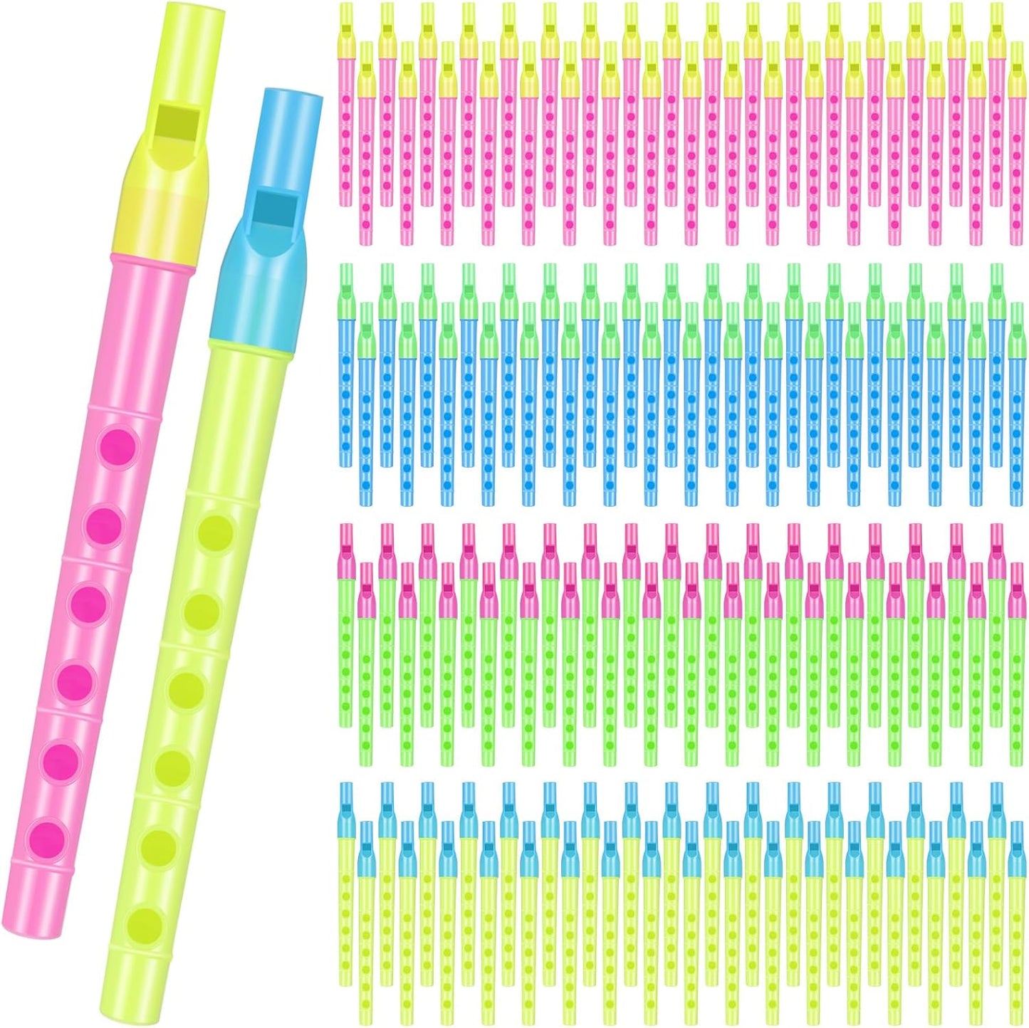 200 Pcs 6.3 Inches Soprano Recorder Bulk 6 Hole Plastic Recorders for Kids Mixed Color Plastic Flute Musical Instruments Toy for Kid Party Favors Beginners Gifts School Performance