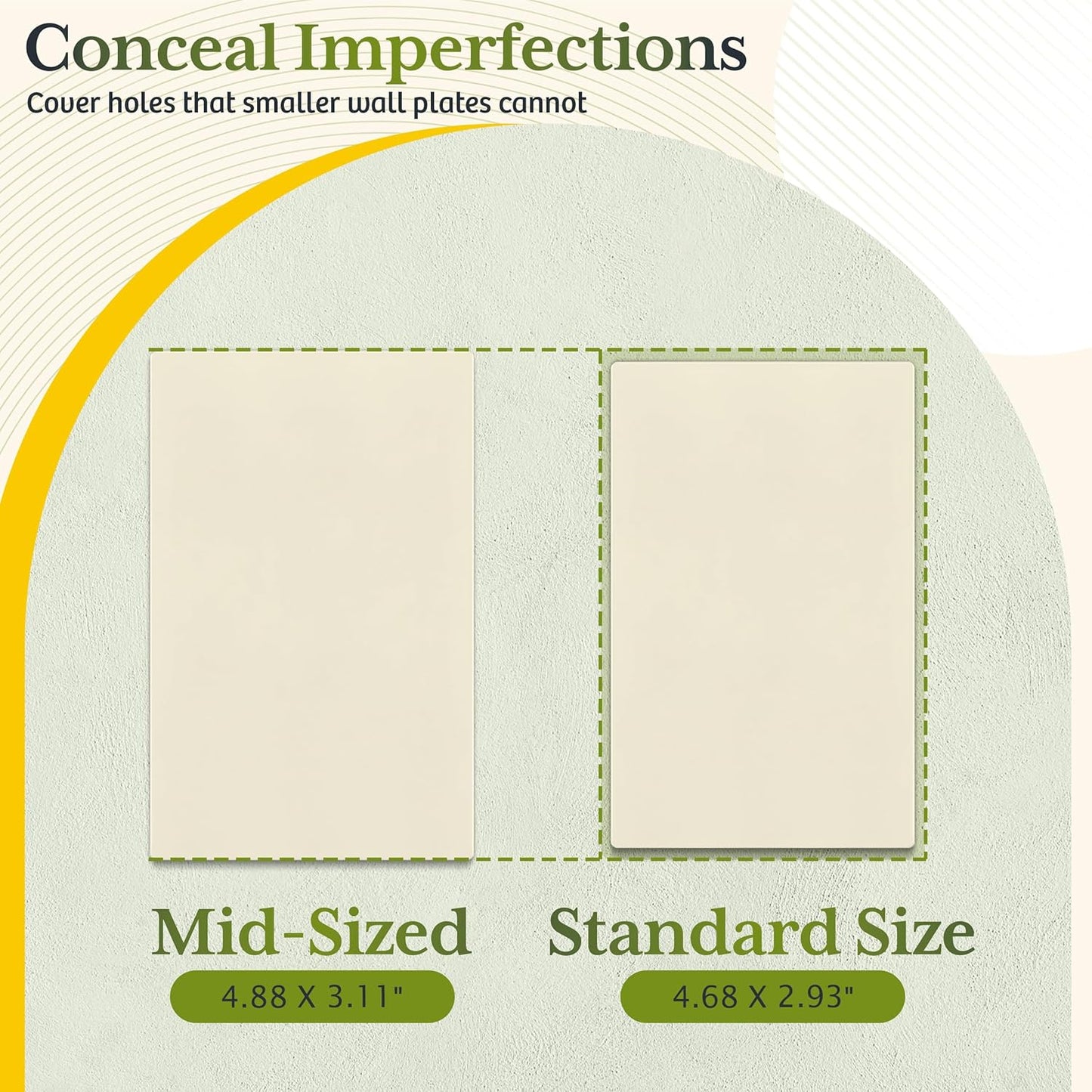 TG Mid-Size Screwless Blank Wall Plate, Child Safe Blank Device Outlet Cover, Medium Size 1-Gang 4.88" H x 3.11" L, Polycarbonate Thermoplastic, UL Listed, SP-MB1-LA, Light Almond (1 Pack)